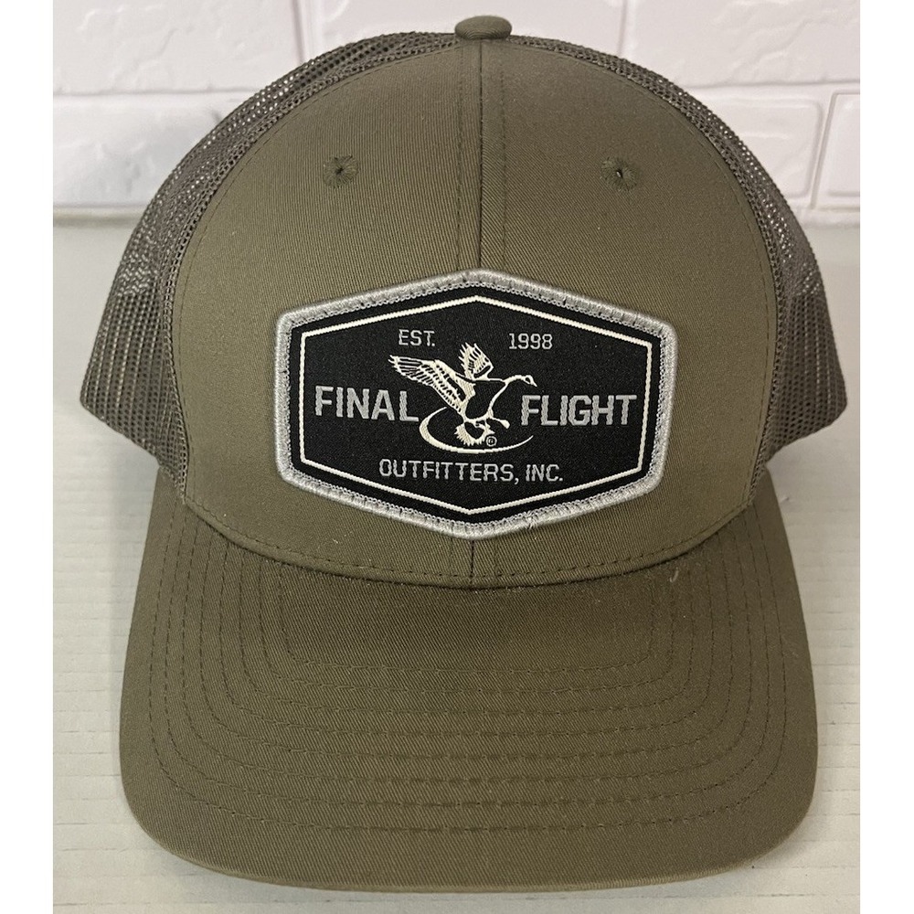 Richardson‎ Trucker Hat Mens MD/LG Olive Green Final Flight Patch Cap